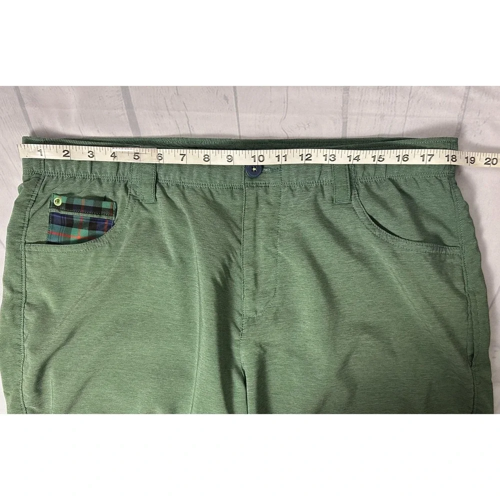 William Murray Shorts Mens 36 Green Straight Fit Golf Chino Stretch Casual - Picture 7 of 8
